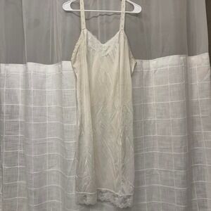 Mary Barron Vintage White Lace Slip Nightgown